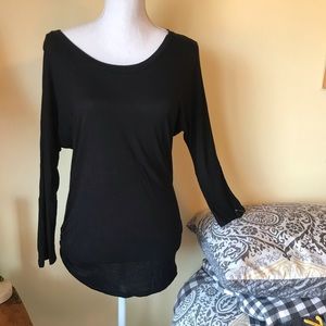 NWOT Cute little black  ruched boutique T